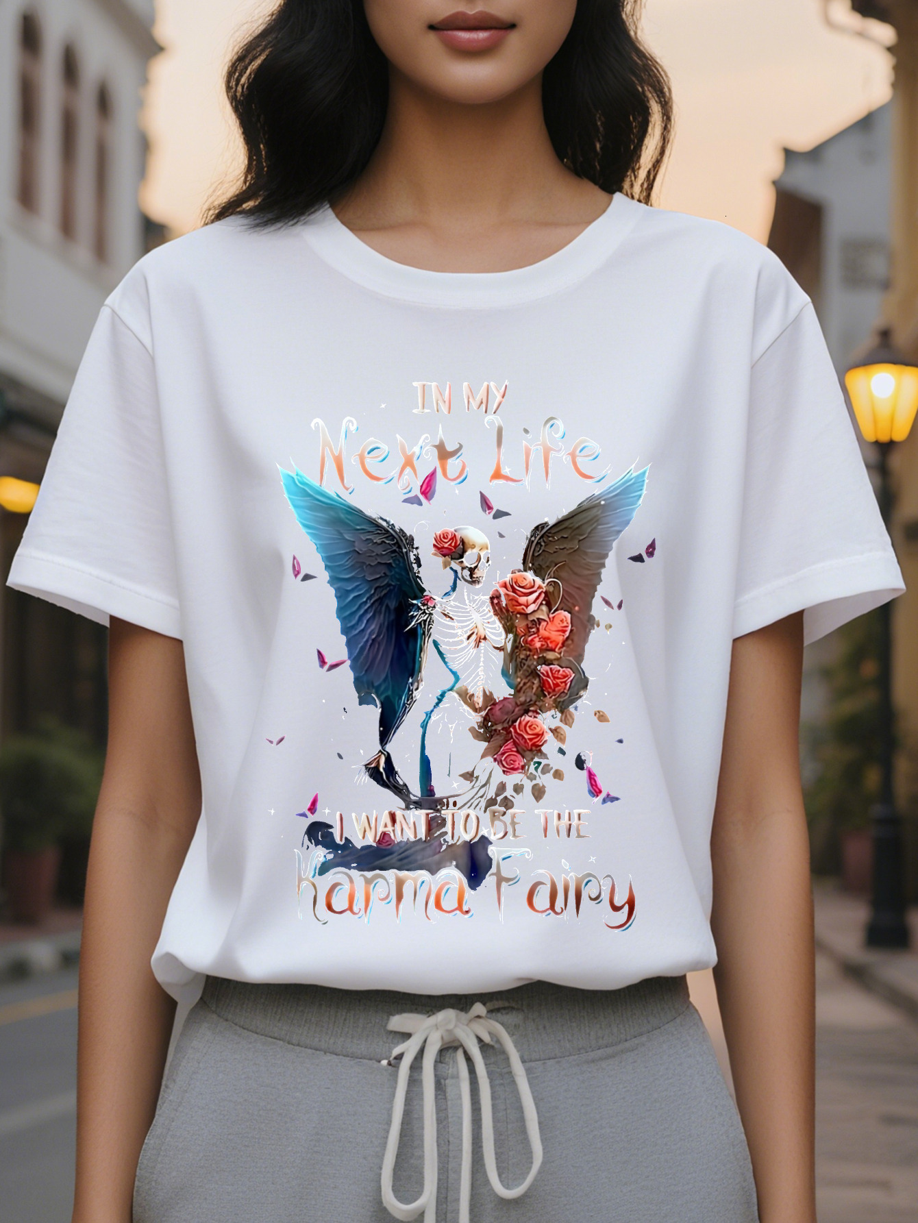 Hollow Letter Print T-Shirt Casual Round Neck Short Sleeve Top Spring and Summer Women's Clothing