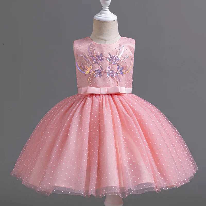 A118 2-10 Years Girls Formal Princess Dress Girl Elegant Birthday Party Sleeveless Flowers Dresses Ceremony Clothes Z250904