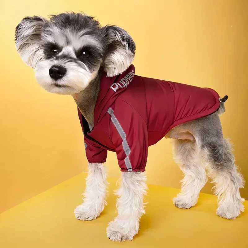 Pet Clothes Autumn Winter Pet Dog Reflective Waterproof Warm Coat Cotton Hooded et FOR Small Medium Dog Clothes W250904