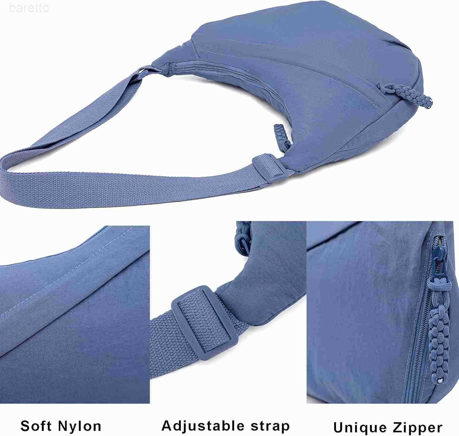 Crescent Crossbody Bags for Women Nylon Slouchy Sling Hobo Bagpacious Dumpling Shoulder Handbag Cross Body Purses M250903