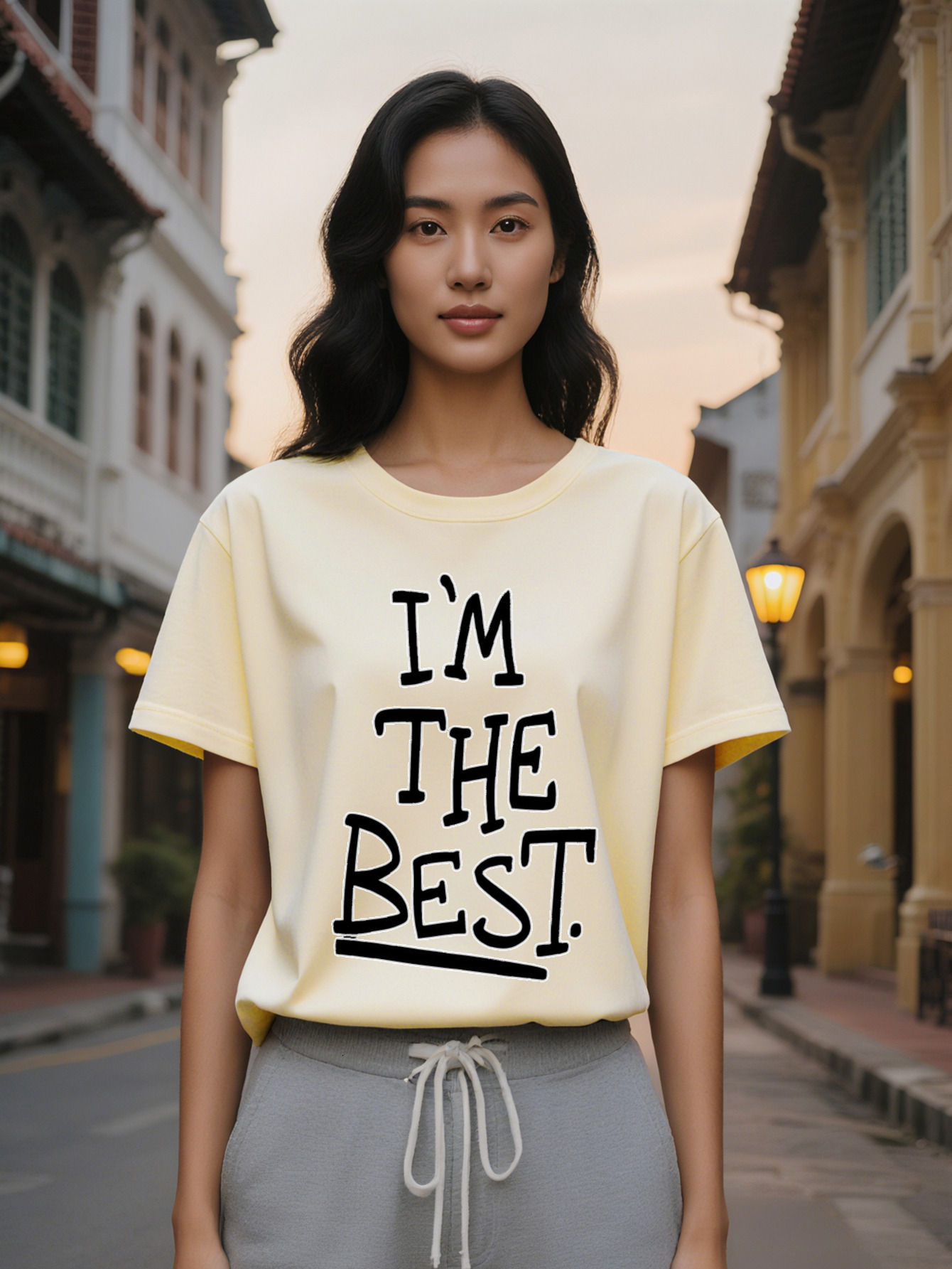 Large XL Lady I'm the Best Black T-Shirt Crew Neck Short Sleeve with Letter Print Perfect Gift for Him Casual Summer Wear Plus Size