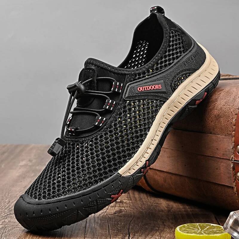 Outdoor Mesh Sneakers Slip On Loafers Breathable Summer Casual For Men Lightweight Camping Hiking Shoes ddmysaturn