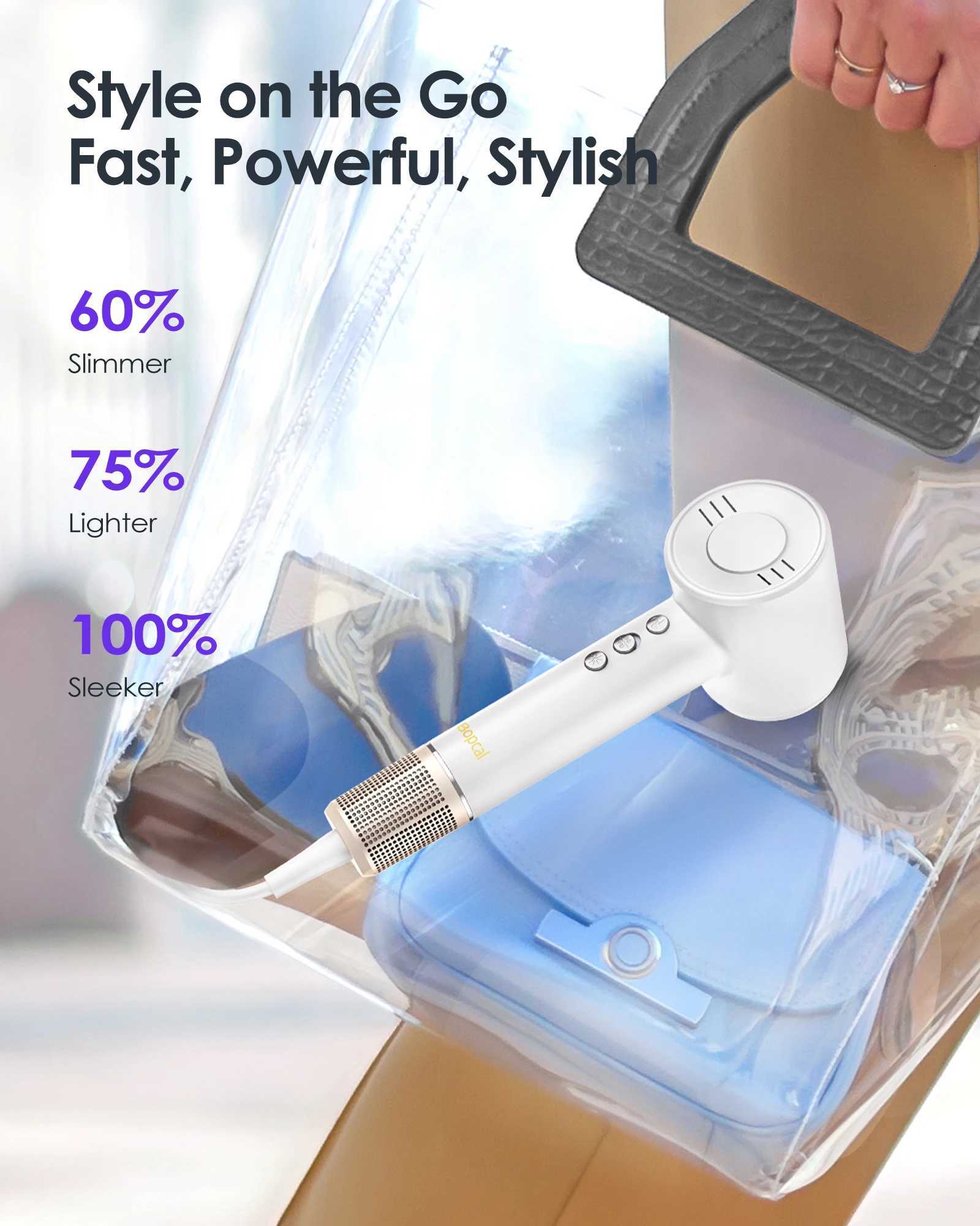 High Speed Hair Dryer 120000RPM 40ms Fast Drying Blow Dryer Low Noise ThermoControl Negative Iconic Hairdryer For HomeTravelW250904