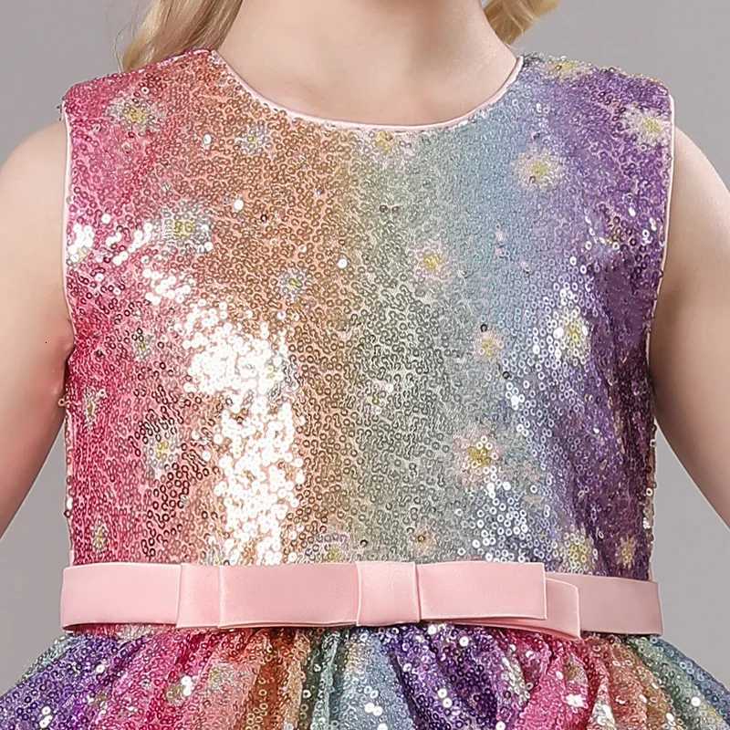 S002 Childrens Dress Trailing Princess Spot Pink Girls June 1 Performance Summer New 2023 Lace Color Matching Mesh Z250904