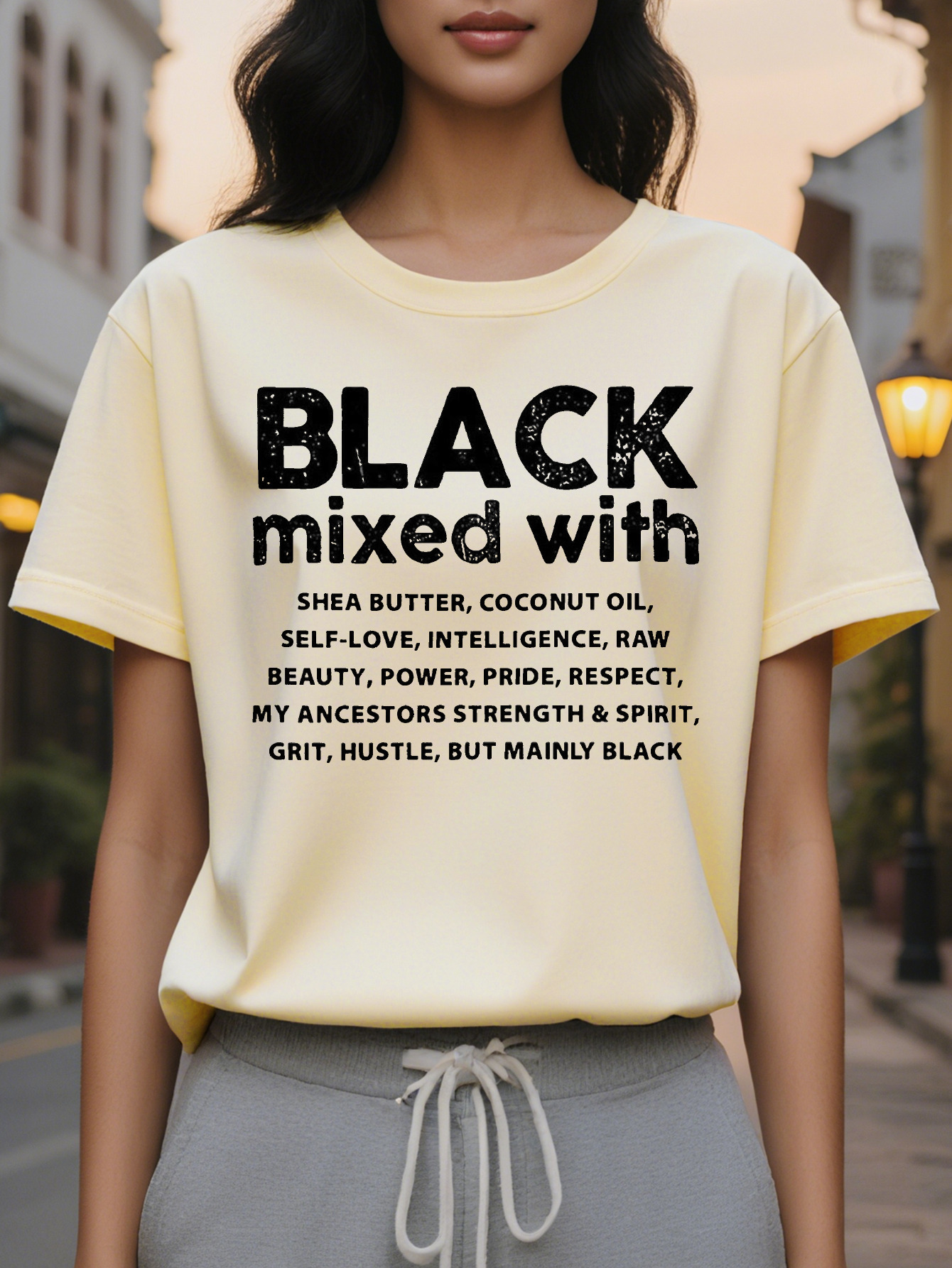 Large XL Vibrant Alphabet Print Crew Neck T-Shirt Soft Mid Elasticity Cotton Fabric Regular Length Hand Washable Perfect Plus Size