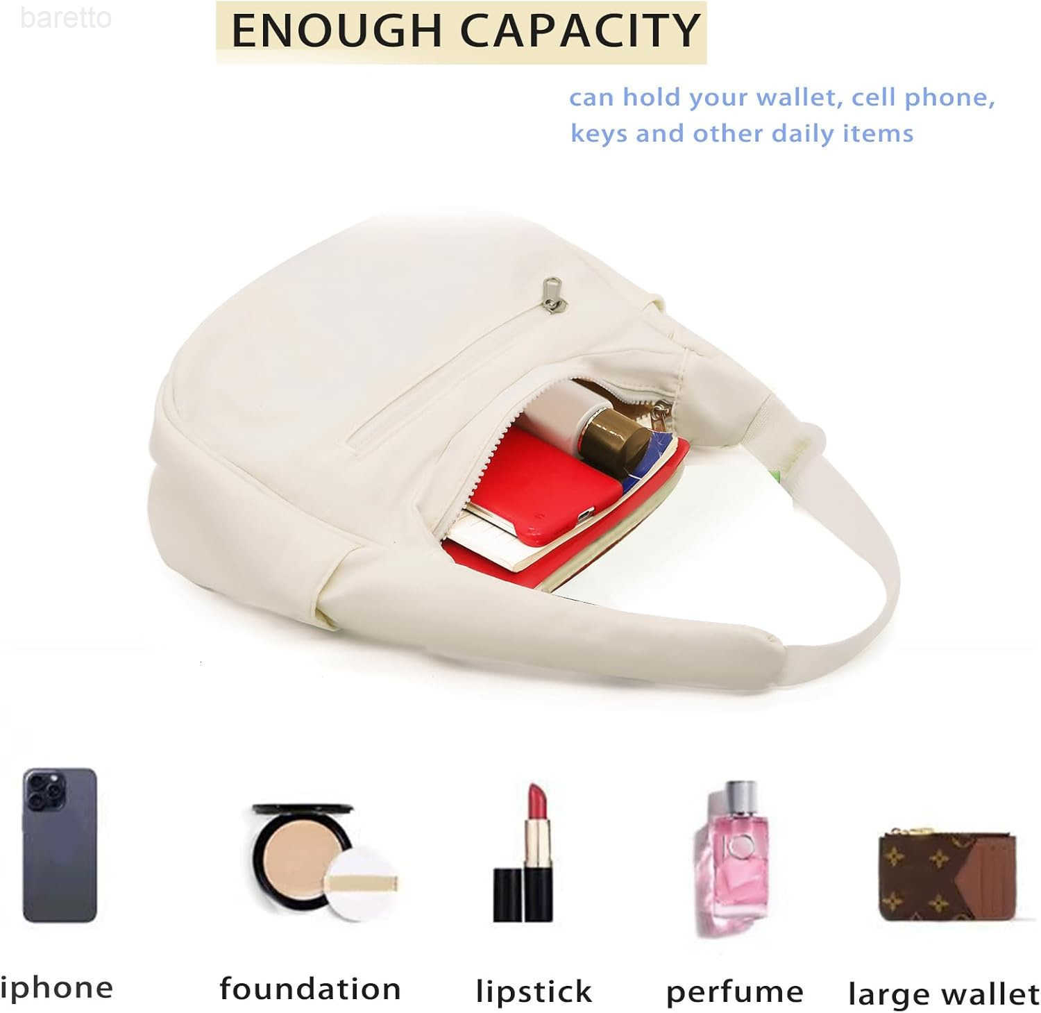 Puffer Crescent Shoulder Bag for Women Nylon Crescent Bag Trendy Crescent Sling Bag Small Tote Bags M250903