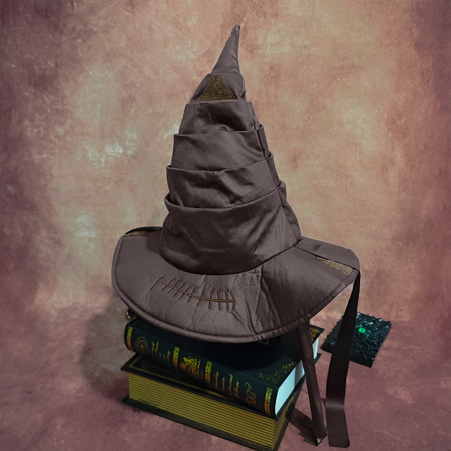 Inspired Halloween Wizard Hat - Brown with Stitched Detailing