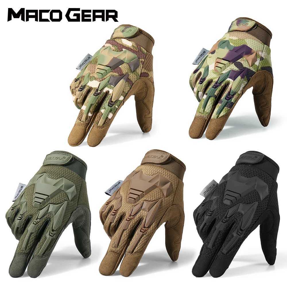 Camo Sports Glove Touch Screen Combat Airsoft Bicyc Outdoor Gear for Hiking Shooting Paintball Hunting Full Finger Gloves MenXJ250904