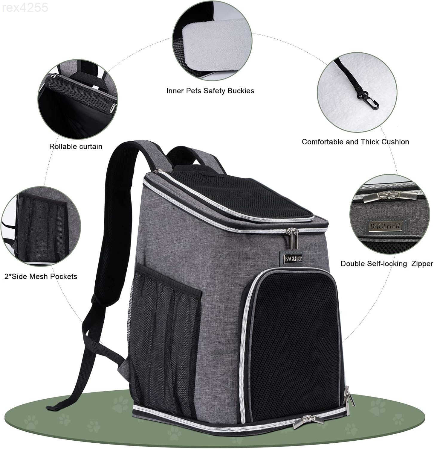 Cat Backpack Carrier Mesh Pet Cat Carrier for Medium Small Dog Cat Puppy Kitten Bunny up to 18lbs Dog Travel Backpack for Picnic Hiking Walking Cyclin