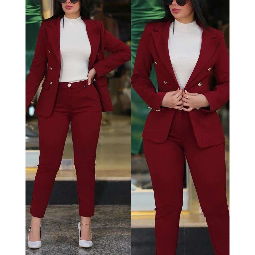 Solid Color Large Size Casual Fashion Professional Wear Women's Suit