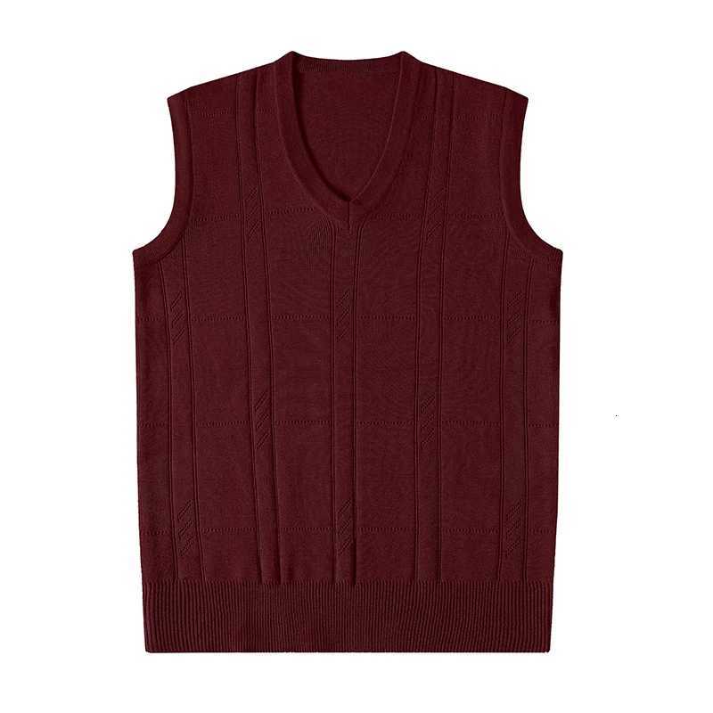 Mens V Neck Knit Vest Sweaters Casual Sleeveless SweaterXJ250904