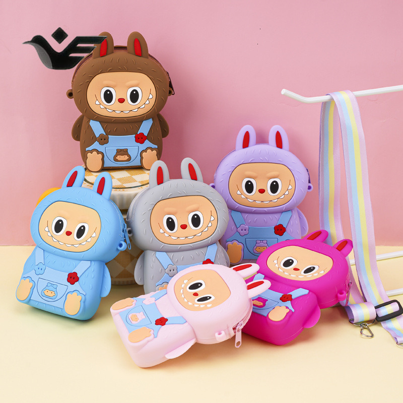 Feiyan Free Shipping New Designer Bag Luxury Shopping Bag New Labubu Silicone Coin Purse In Stock Children's Cartoon Fashion Coin Purse Student C