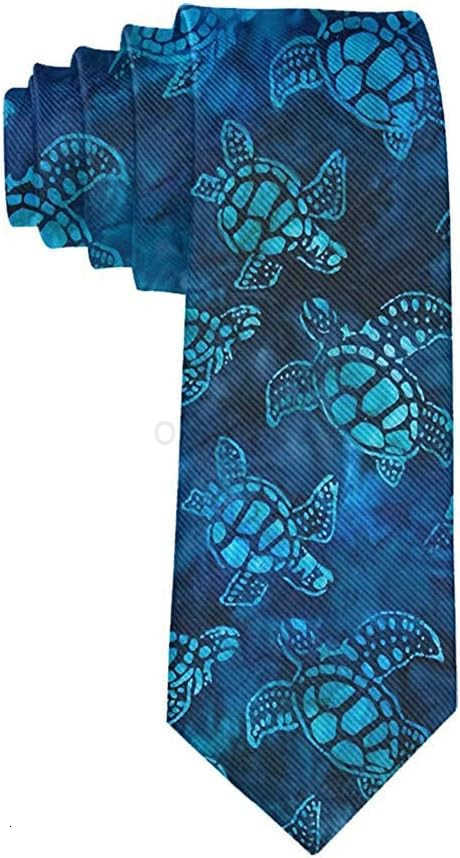 Mens Fashion tie Watercolor Blue Sea Turtle Necktie One Size Neck TieW250904