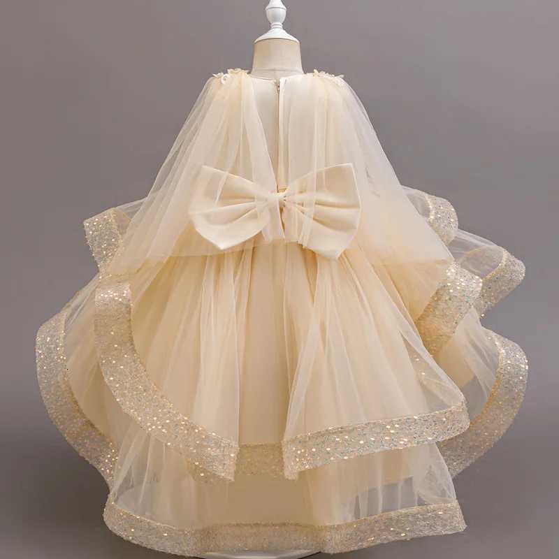 3-10 Years Teenagers Girls Dress Sequins Sleeveless Kids Wedding Dresses Birthday Party Performance Costumes For Girl Z250904