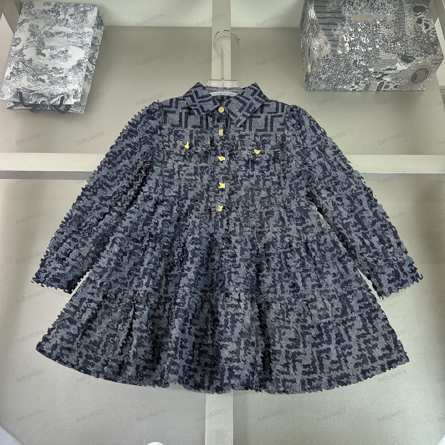 New Cute Toddler Girl Dress Soft Cotton Ruffle Sleeve Floral Print Winter Autumn Dress Breathable Kids Birthday Party Playdate Machine Washable 2-12 Years