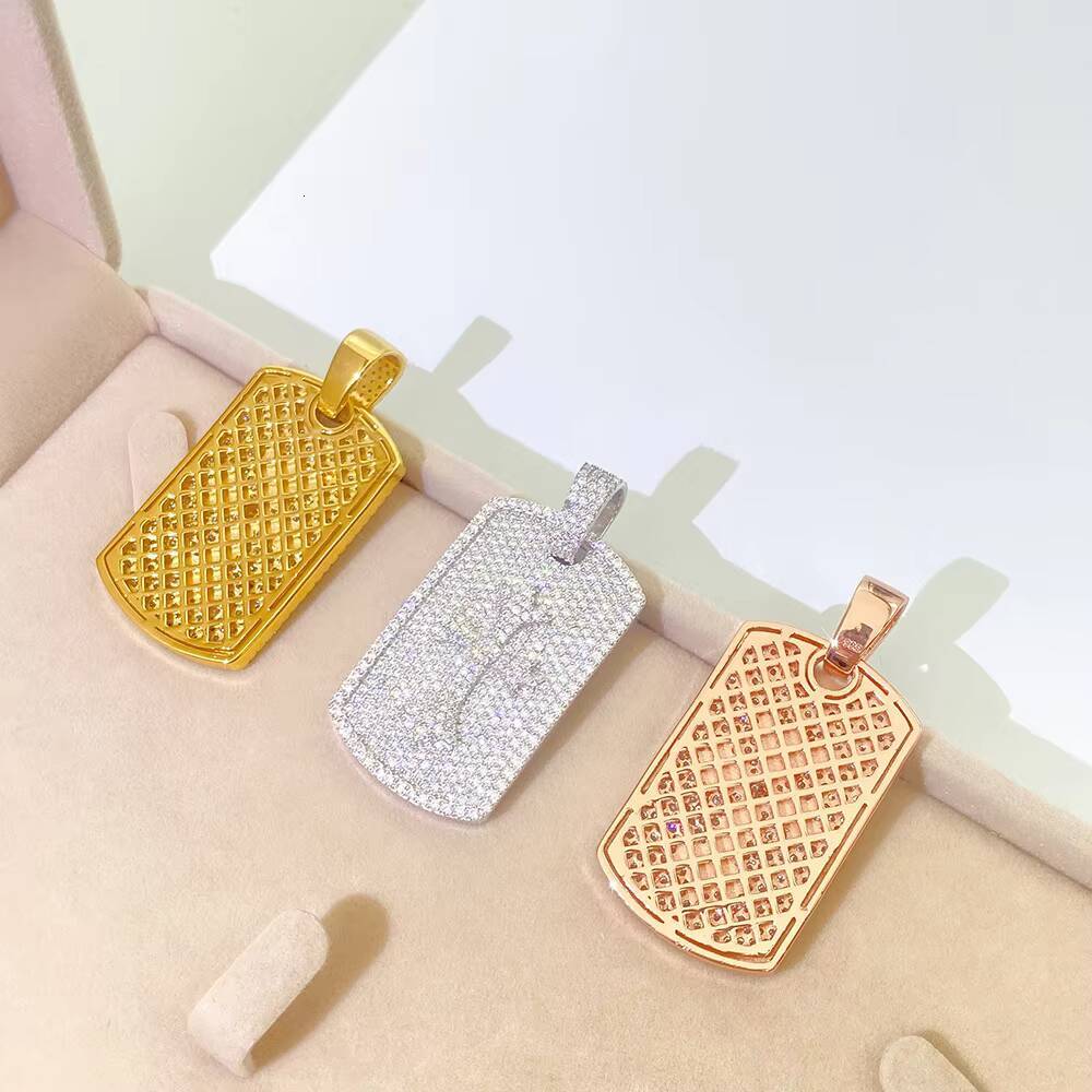 2023 New Design Gold Plated Sterling Silver Jewelry Moissanite Nameplate Pendant