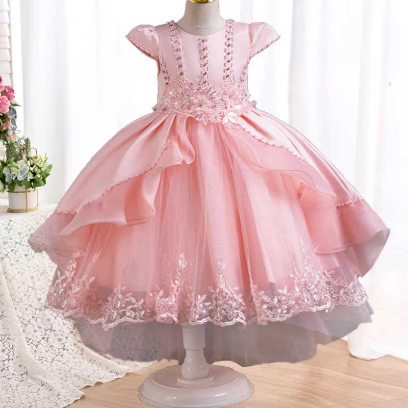 Summer New Girl Tail Birthday Party Evening Dress 4-12 Years Old Gorgeous Christmas Performance Dress Girl Party Ball Dress Z250904