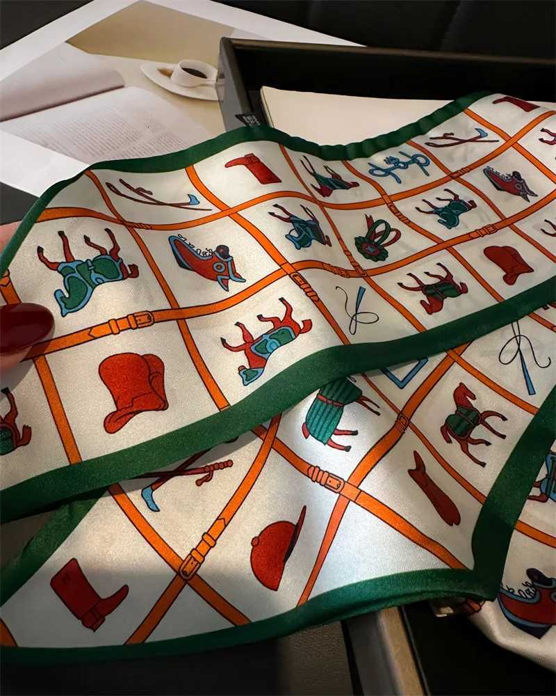 Luxury Print Scarf Skinny Ribbon Haiands Wen Neck Kerchi Foard Hair Bands Scarves Bag Hand Ribbon 14714CM G250904