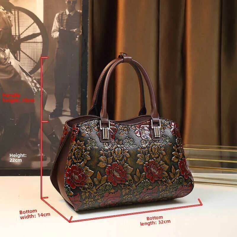 Ele Large Capaci Crossbody Bag For Middle-Aged Women Faionable Floral Single Oulder Handbag Sli Briti Sle