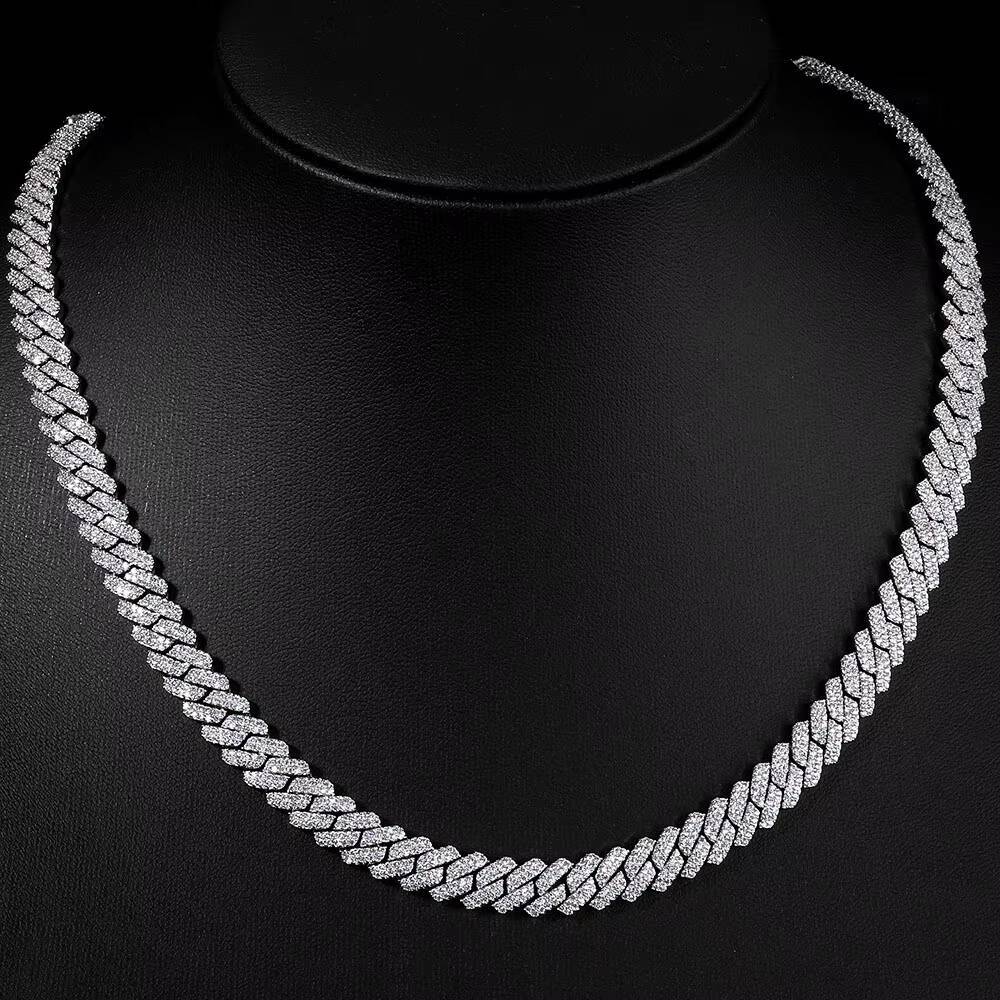 NUOYA Luxury Double Row Cuban Necklace 8mm 18K Gold Plated Flip Button Design Iced Out Diamond Hip Hop Fine Jewelry