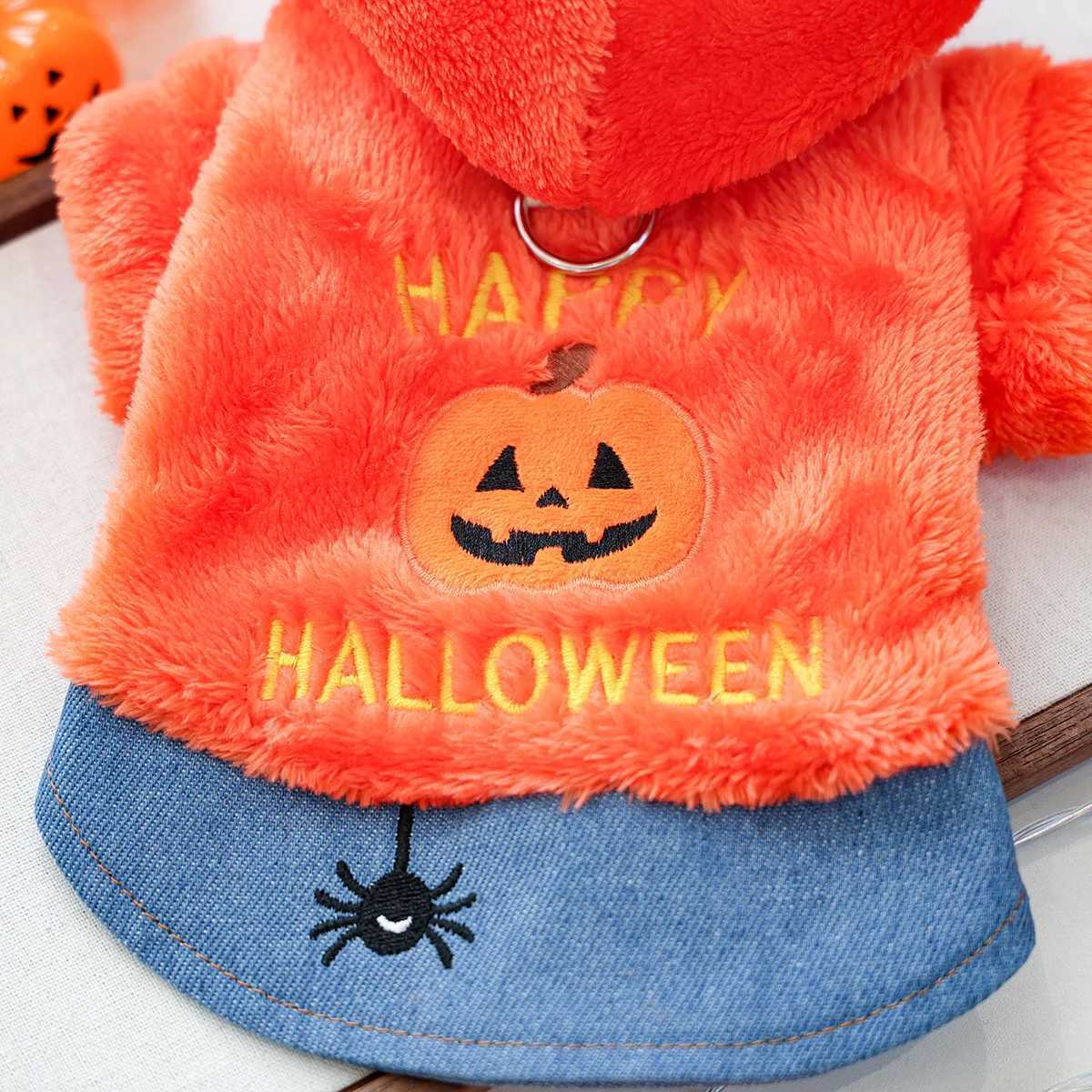 1PC Autumn and Winter Dog Orange Pumpkin Halloween Thickened Warm Sweater Cute Online Exquisite Costumes for Puppies and Cats W250904