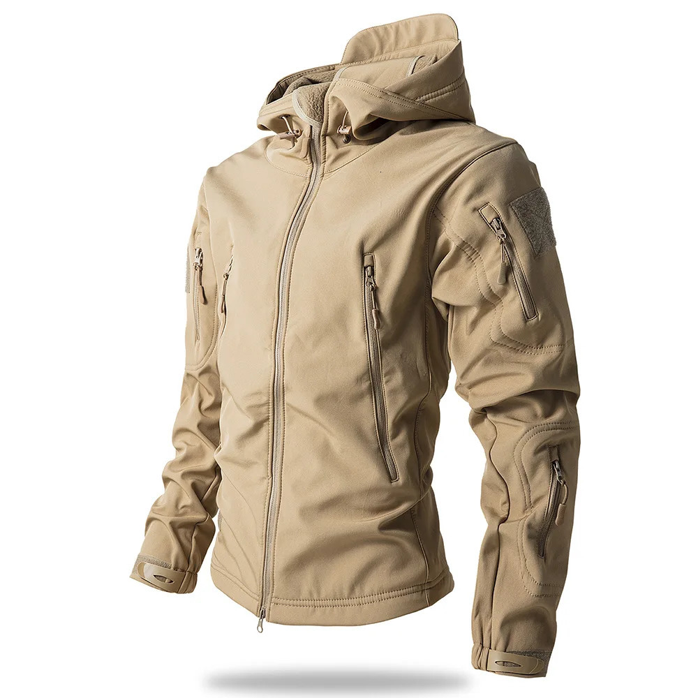 5XL 6XL Sharkskin Softshell Hard Shell Camo Fleece Thick Tactical Suit Hooded Coat Manufacturers Handsome Outdoor Jacket 250903