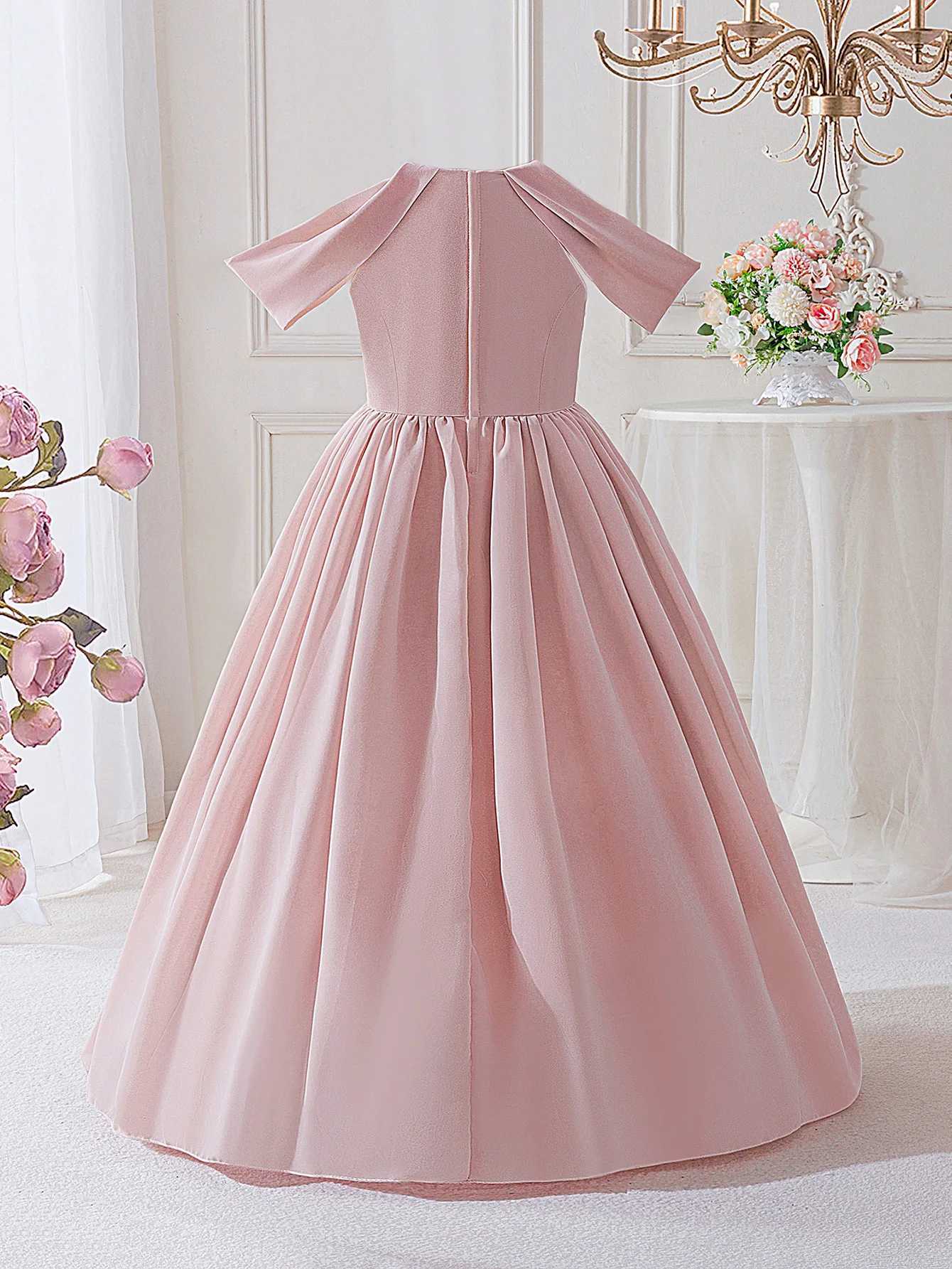 Elegant Bridesmaid Party Dresses for Girls Summer Long Wedding Birthday Princess Prom Girl Dresses Pageant Evening Kids Clothing Z250904