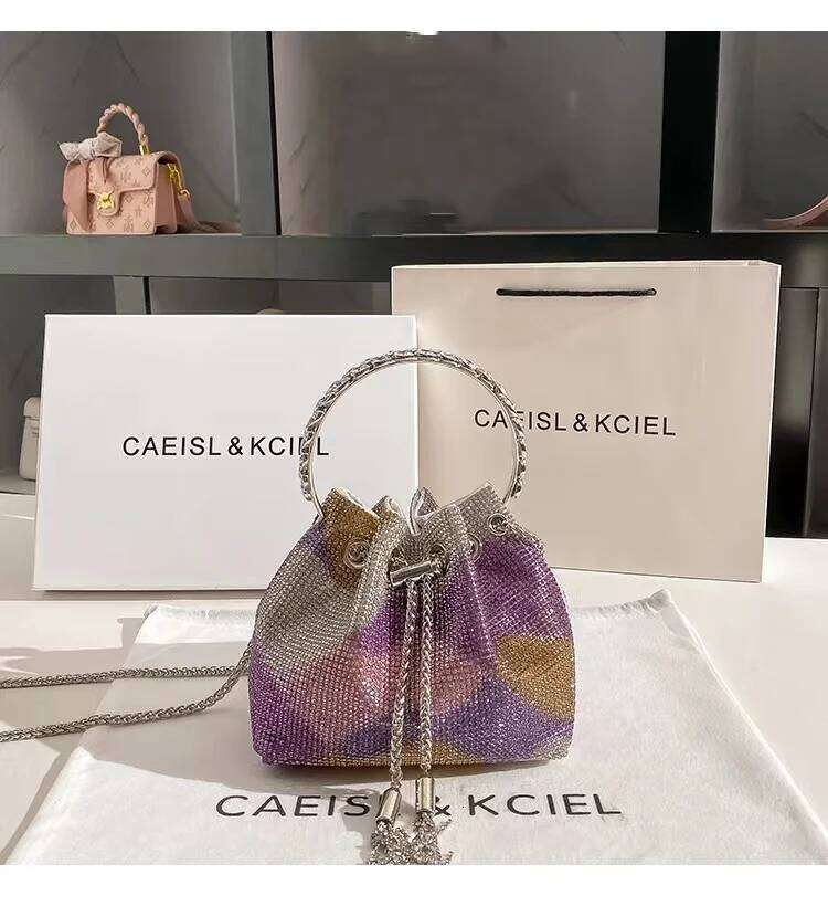 Designer Women's Handbag Crystal Shiny Rhinestones Dia Evening Wedding Party Clutch Purse Shoulder Crossbody Bag