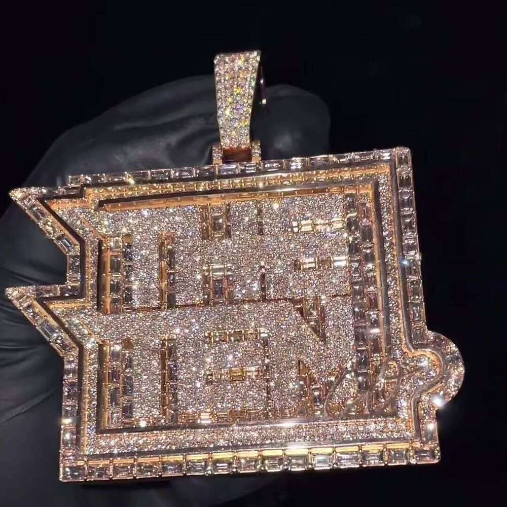 Price Hip-Hop Accessories 26 Famous Iced Sier Glow Stone Letter Pendant