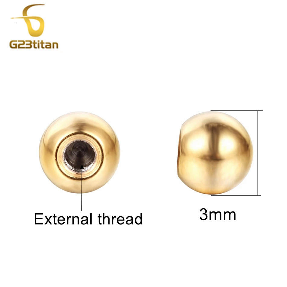 Gold Color Body Jewelry 612mm 16G Hypoallergenic Piercing Curved Barbell Horseshoe Labret Stud Rings for Ear Nose Lip 250903