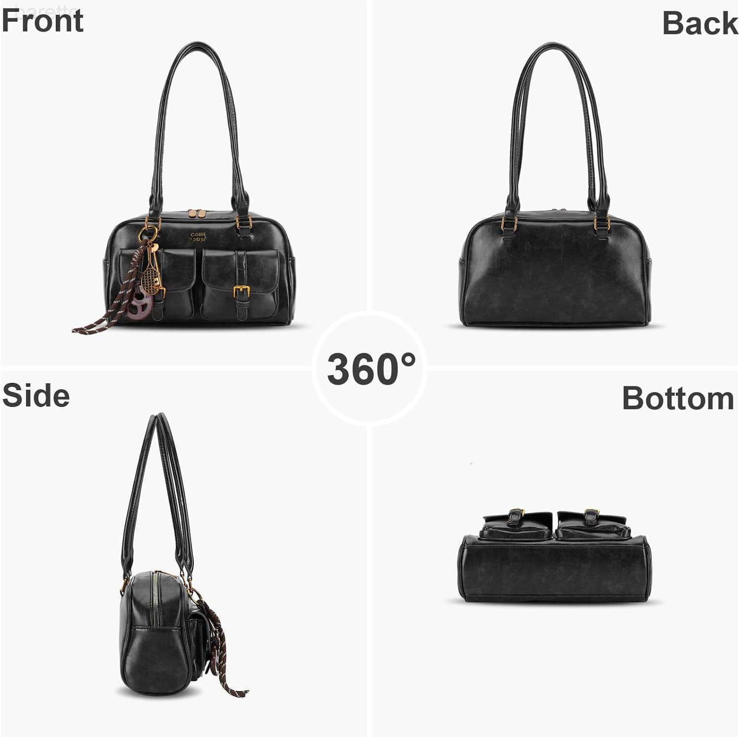 Shoulder Bag Retro Top Handle Bag Y2k 90s Multiple Pockets Designer Handbag Soft Trendy Underarm Purse M250903