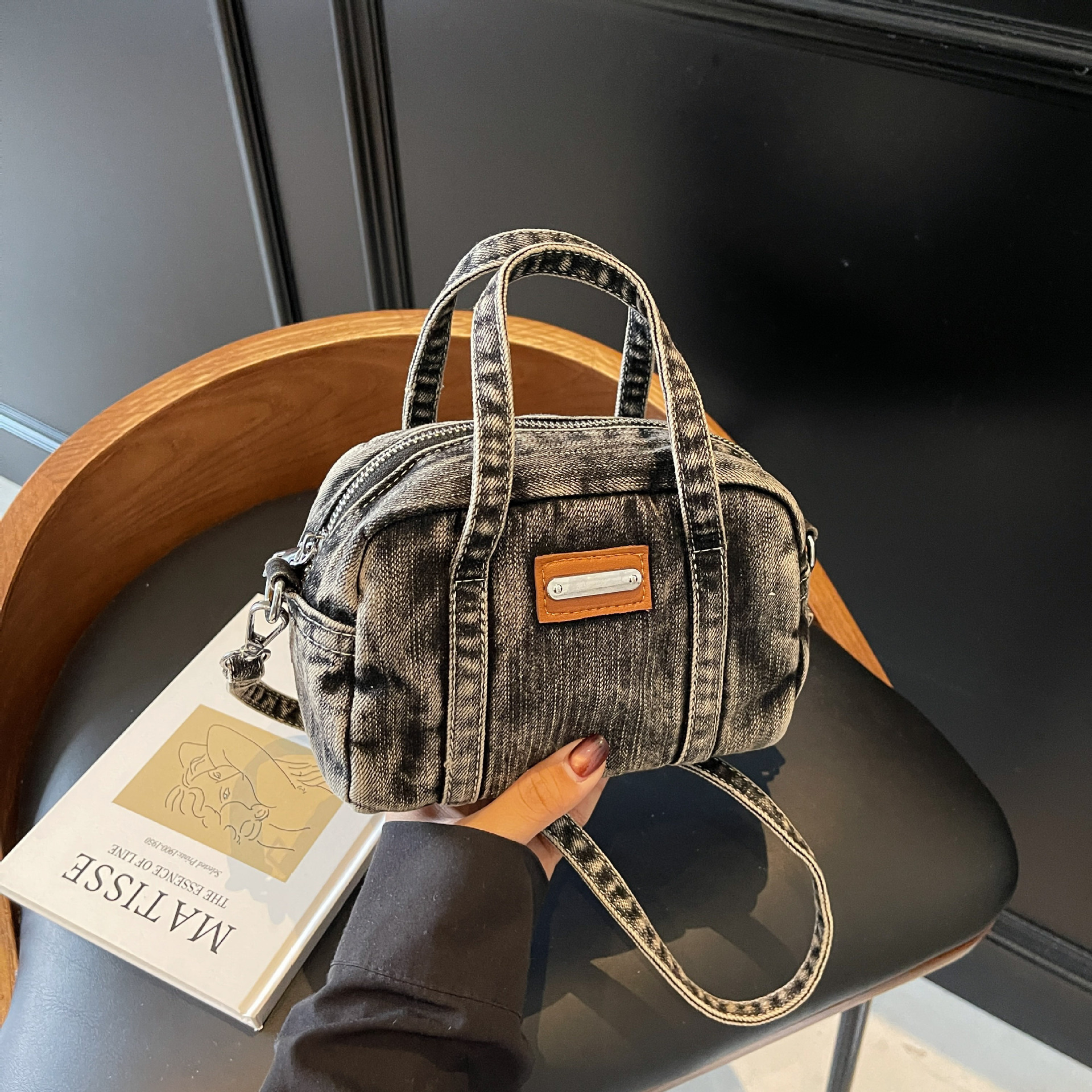 Autumn New Designer Bag Korean Style Denim Small Square Bag Color Block Niche Fashion Handbag Women s Shoulder Bag Pillow Bag