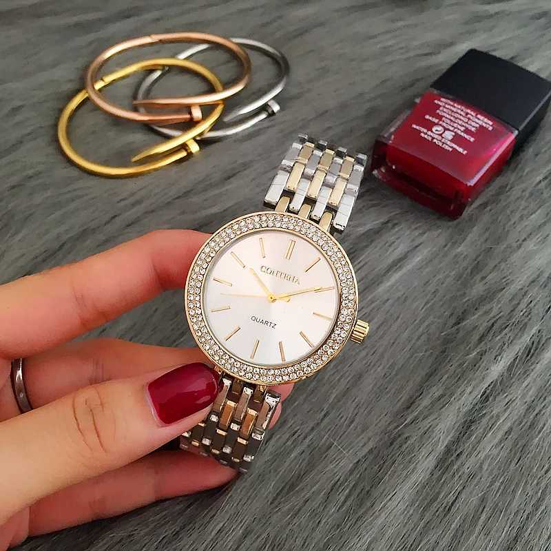 CONTENA Fashion Luxury Silver Watch Wen Watches Rhinestone Wens Watches Ladies Watch Stainless Steel Clock reloj mujer X250904