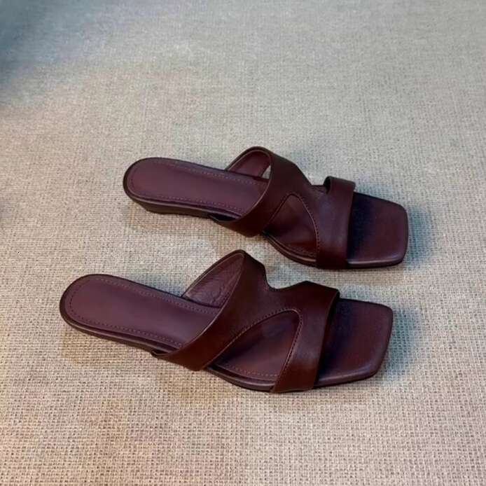 Designer Shoe Sheepskin Version ~ Niche Z-Strap Open-Toe Minimalist Style Soft Leather Comfortable Outdoor Wedge Sandals