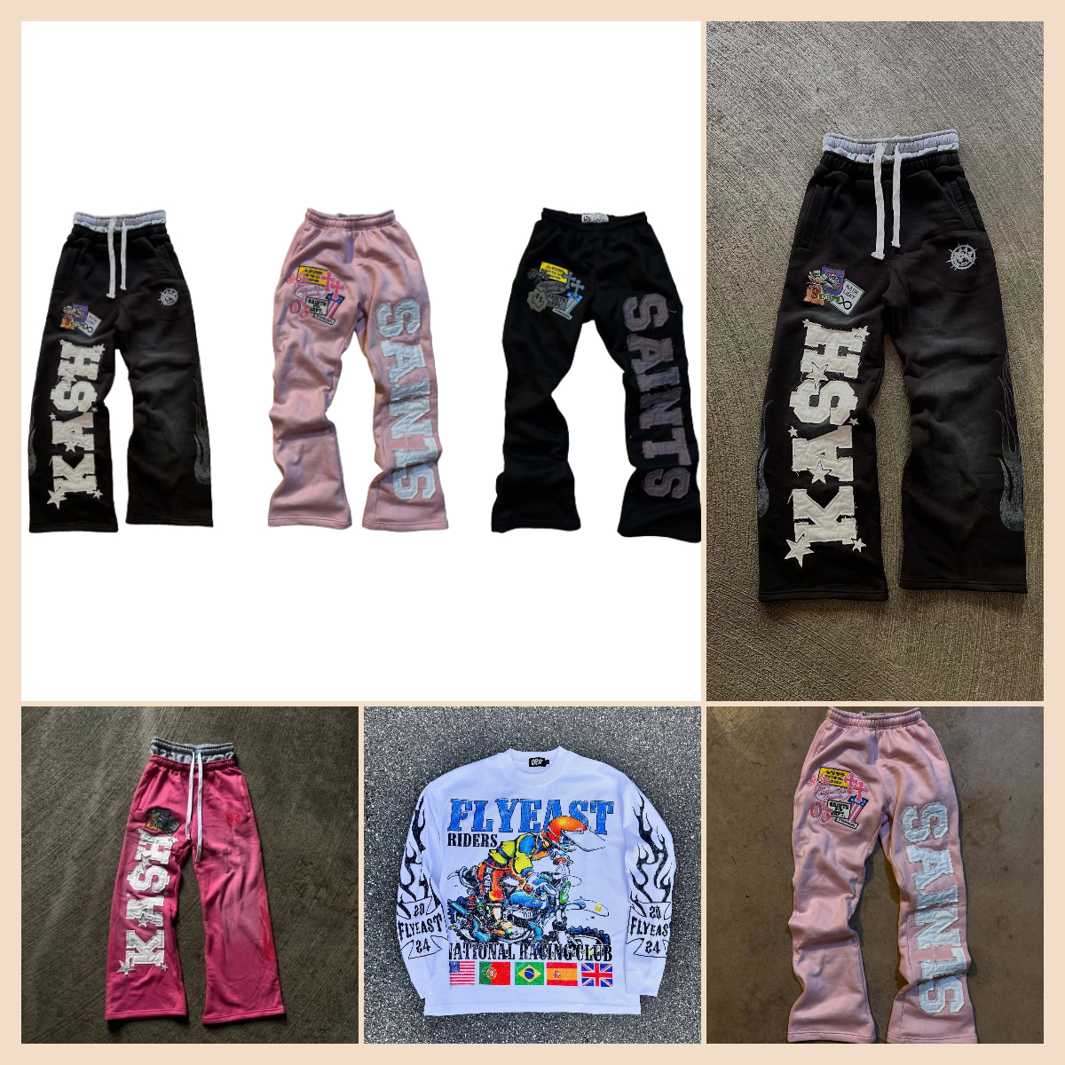 Men's Y2K Designer Pants American Hip Hop Style Trendy Letter Embroidery Baggy Sweatpants Retro Casual Outdoor Sport Streetwear
