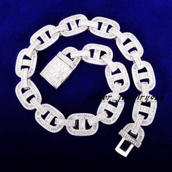 925 Silver 16mm Iced Out Miami Cuban Link Chain Pave Moissanite Diamond Luxury Hip Hop Diamond Cuban Chain Jewelry Customizable