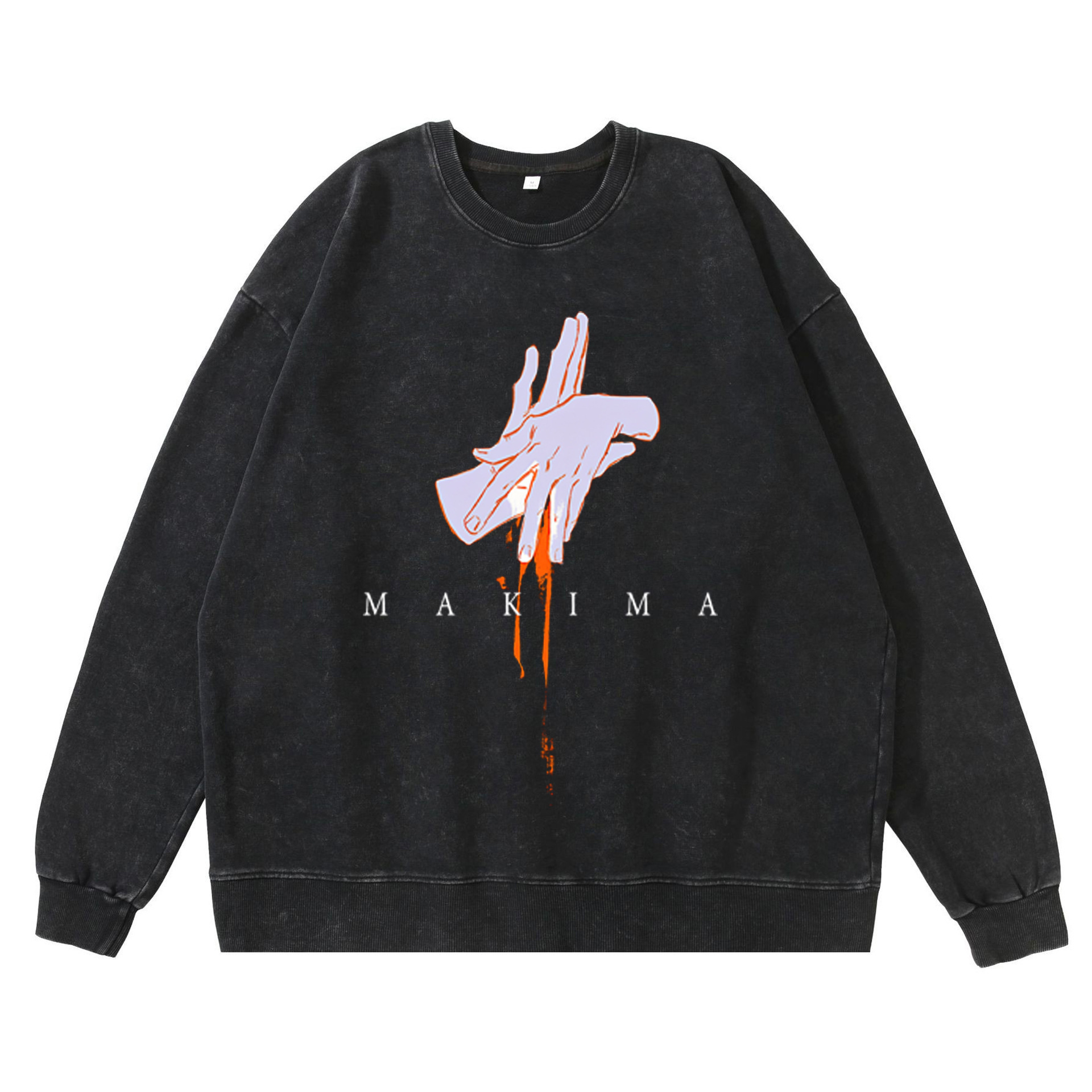 360g Heavyweight Washed Vintage Chainsaw Man Anime American Street Retro Cotton Hoodie Streetwear Crewneck Hoodie - TT8251