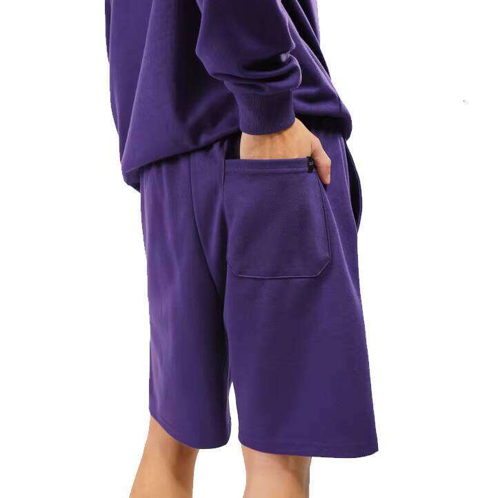 Men's High-Quality Cotton Blend Sweatshirt Shorts Regular Lightweight Breathable Casual with Pockets Drawstring Knitted Loose Fit