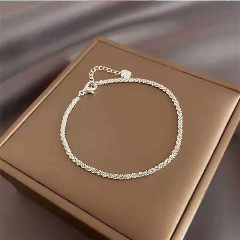 New Fashion Silver Colour Double Layer Bracelet Sparkling Exquisite Simple Women Bracelet Fine Jewelry AccoriesXJ250904