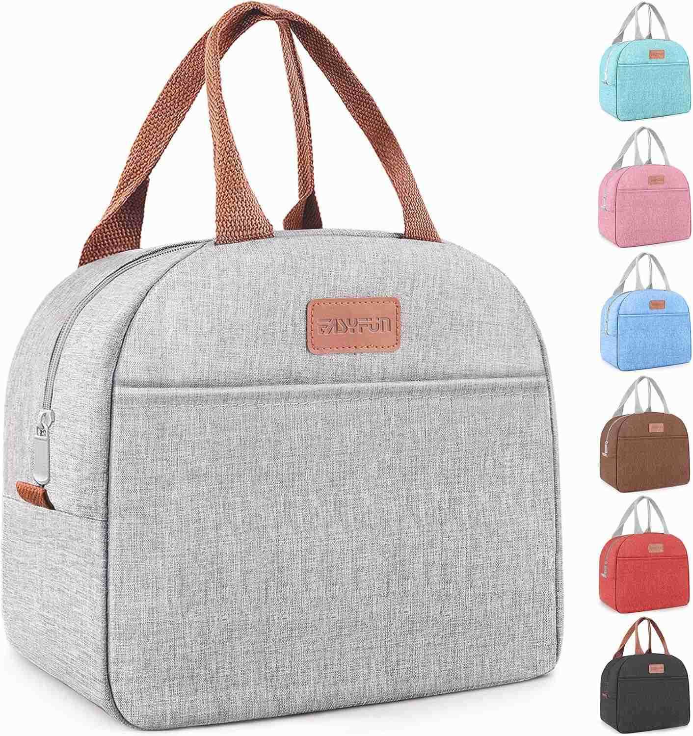 Lunch Bag for Women Men Adult Insulated Lunch Box Small Leakproof Cooler Food Lunch Containers Reusable High Capacity Lunch Tote Bags for Work Travel 