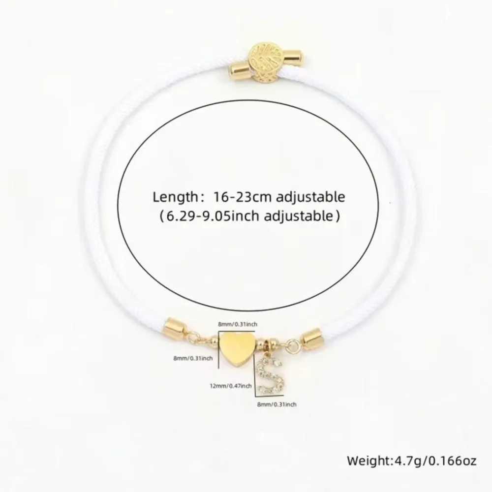 InitIal Heart Charm Letter Link Bracelet for Women Classic Letter AZ Rope Chain Bracelet for Daily Jewelry Gifts W250904