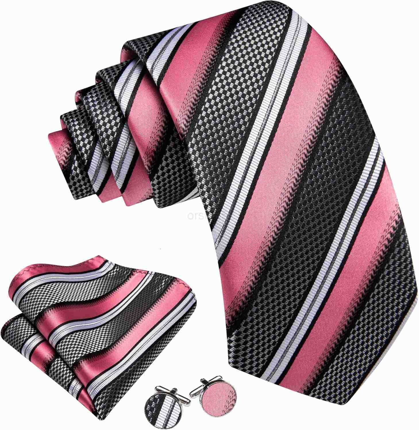 Mens Tie Set Plaid Check Neckties Formal Business Wedding Luxury Pocket Square CufflinksW250904