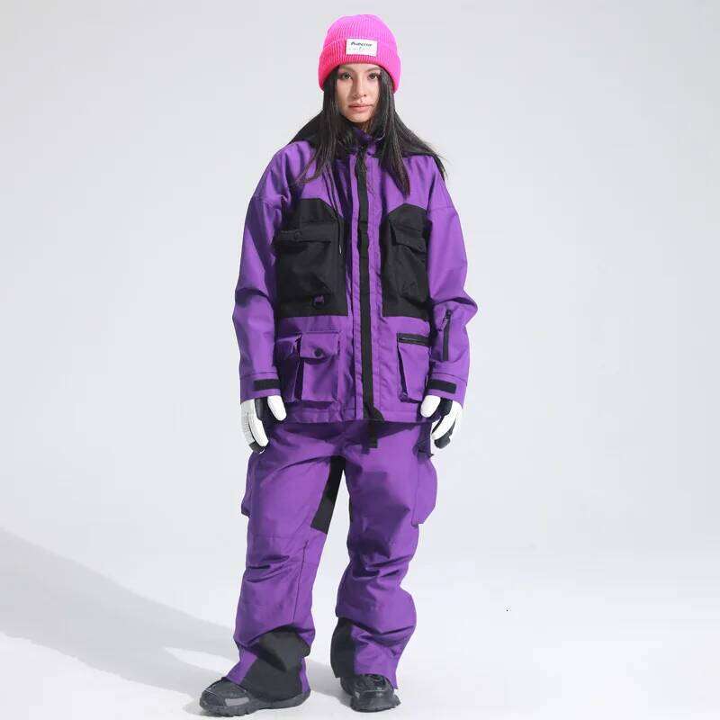 Ltvt-Ski Suit For Women, Double Board, Waterproof, Thick Hanging Strap, Detachable, Slim Fit, Single, Female, Couple