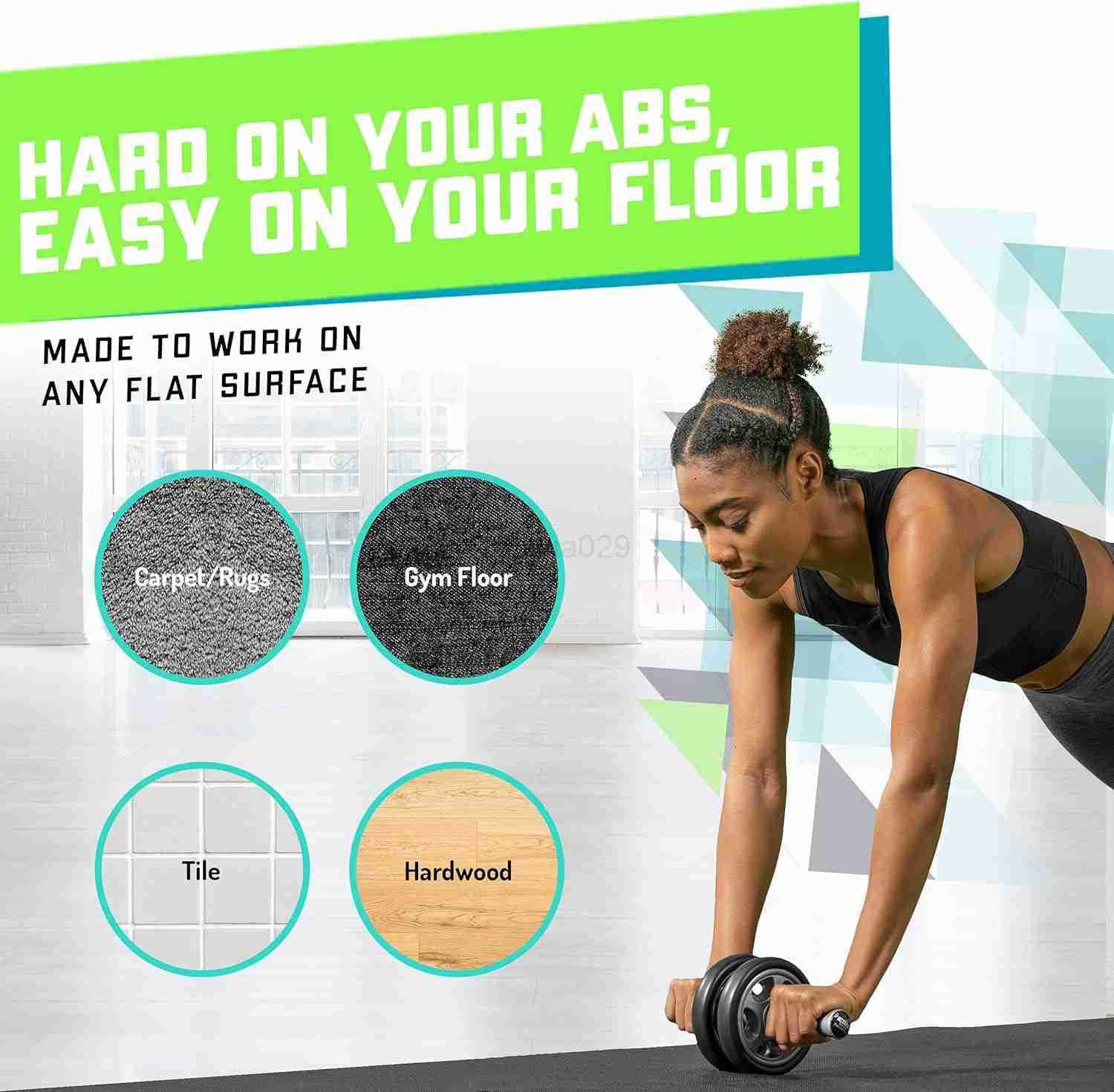 Ab Roller Wheel Gym At Home Ab Workout Equipment with 2 Wheels to Exercise Core Abdominal Muscles Strength Training Accessories for Abs W250904