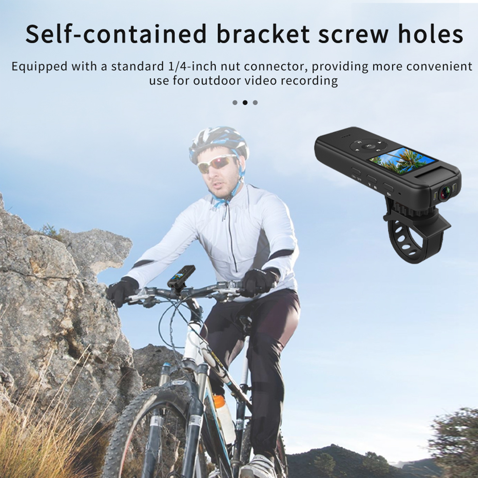 4K Pocket Action Camera, 4H+ battery life, 180° Handheld DV, Wearable Body Cam,1400mAh Vlogging Camera 128G Card, With 1/4 Screw Bracket