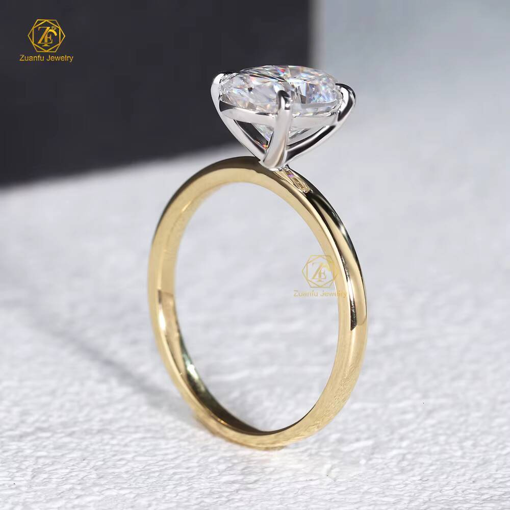 Custom Lab Grown Diamond Ring IGI Certified 14k Solid Gold Oval Solitaire Diamond Engagement Ring 15ct 2ct Fine Jewelry Ring