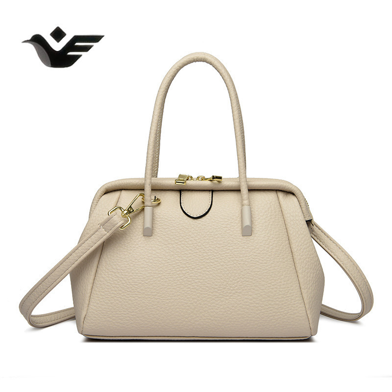 Feiyan Free Shipping New Designer Bag Luxury Shopping Bag Litchi Pattern Boston Bag Crossbody Bag Women's Handbag Simple Versatile Large Capacity