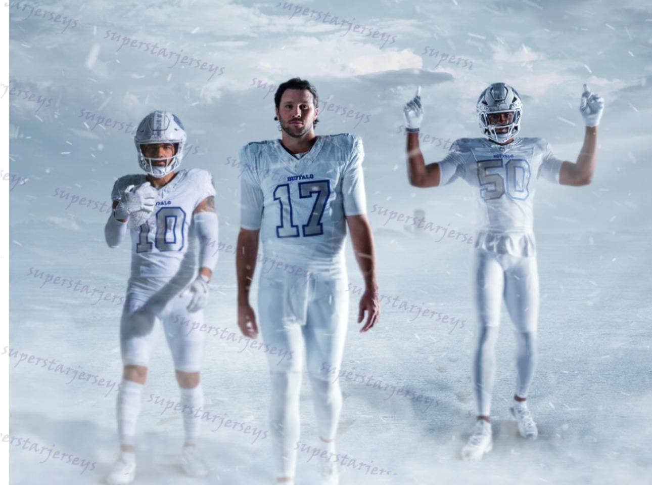 Josh Allen 2025 White/Blue/Red New Football Jerseys Dion Dawkins Cook Shakir Coleman Joey Bosa Joey Bosa Kelly Dawson Knox Davis Walker Hamlin Milano 