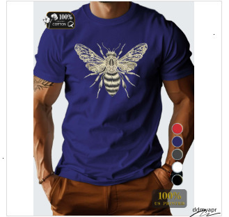 ddmycrazy Fashion Luxurious Bee Lace Wings Men's T-Shirt Version Ddmy