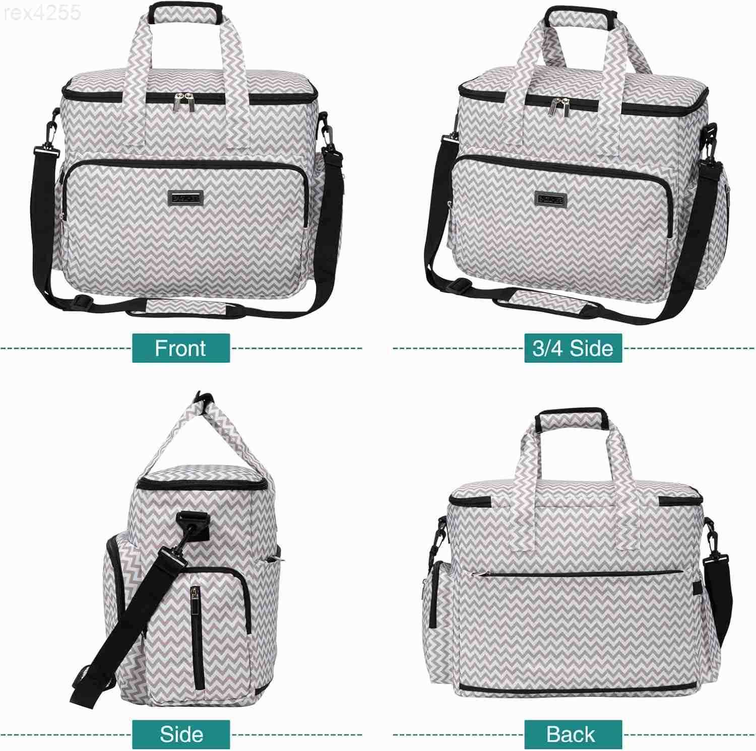 Dog Travel Bag Pet Travel Bag ALL Pet Travel Supplies With 2 Pet Food Containers and 2 Collapsible Silicone Bowls Essential Kits for Pet Travel GreyW2